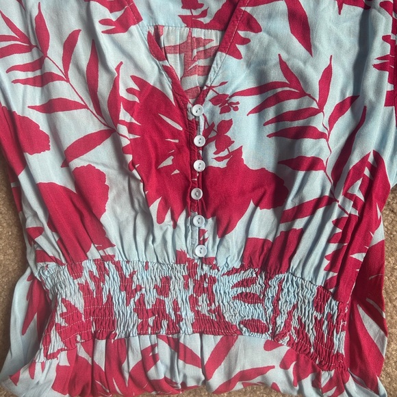 Abel The Label Anthropology Blue and Pink Flower Print Dress - Picture 4 of 6